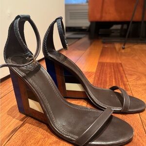 Tory Burch - Black and Brown Women's Sandal Wedges